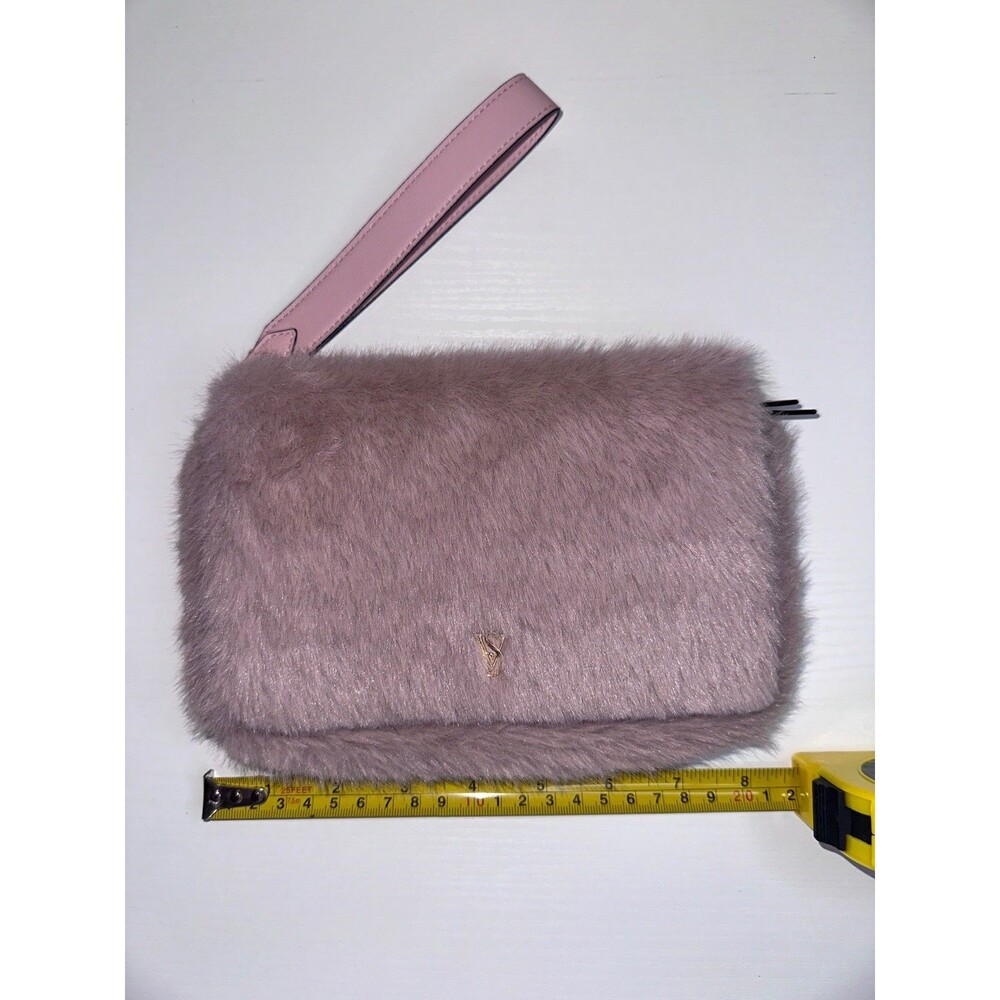 Victoria's Secret Blush Pink Faux Fur Tech Wallet Wristlet Phone Clutch - Picture 2 of 4